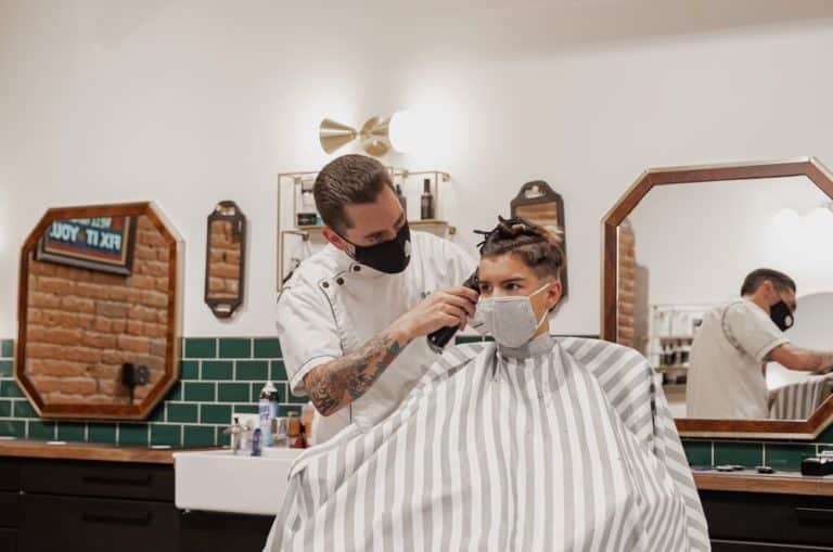 barbershop customes wears facemask